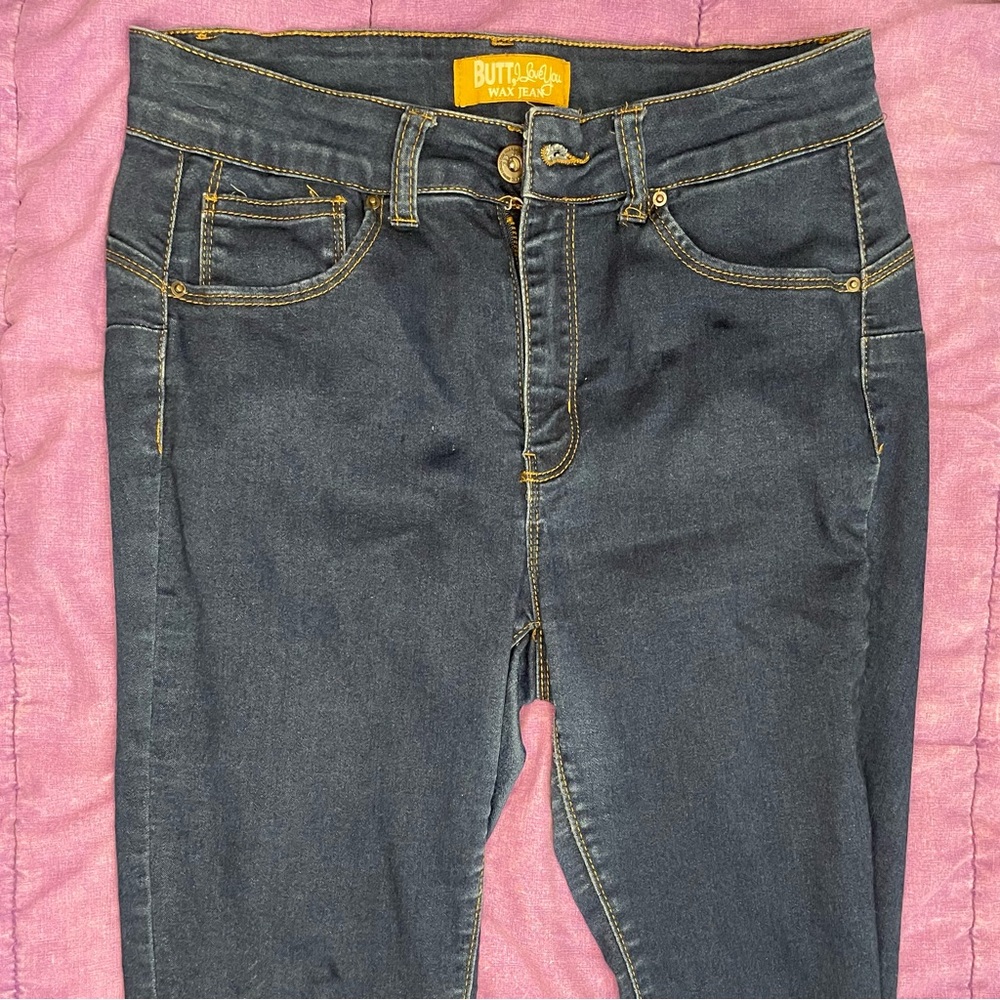 Dark Blue High Rise Jeans - Picture 2 of 5